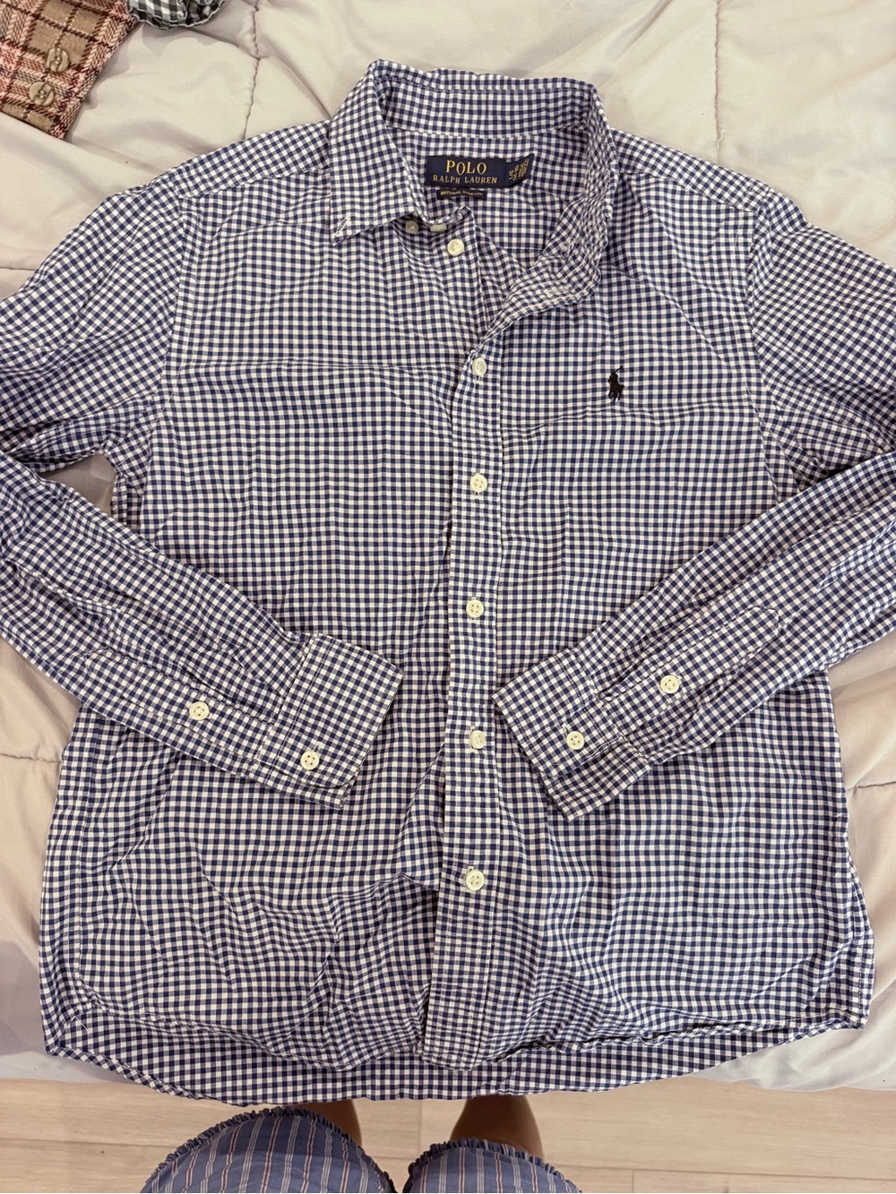 Polo Ralph Lauren Boy Navy & White Gingham Button-Up Shirt Jacket